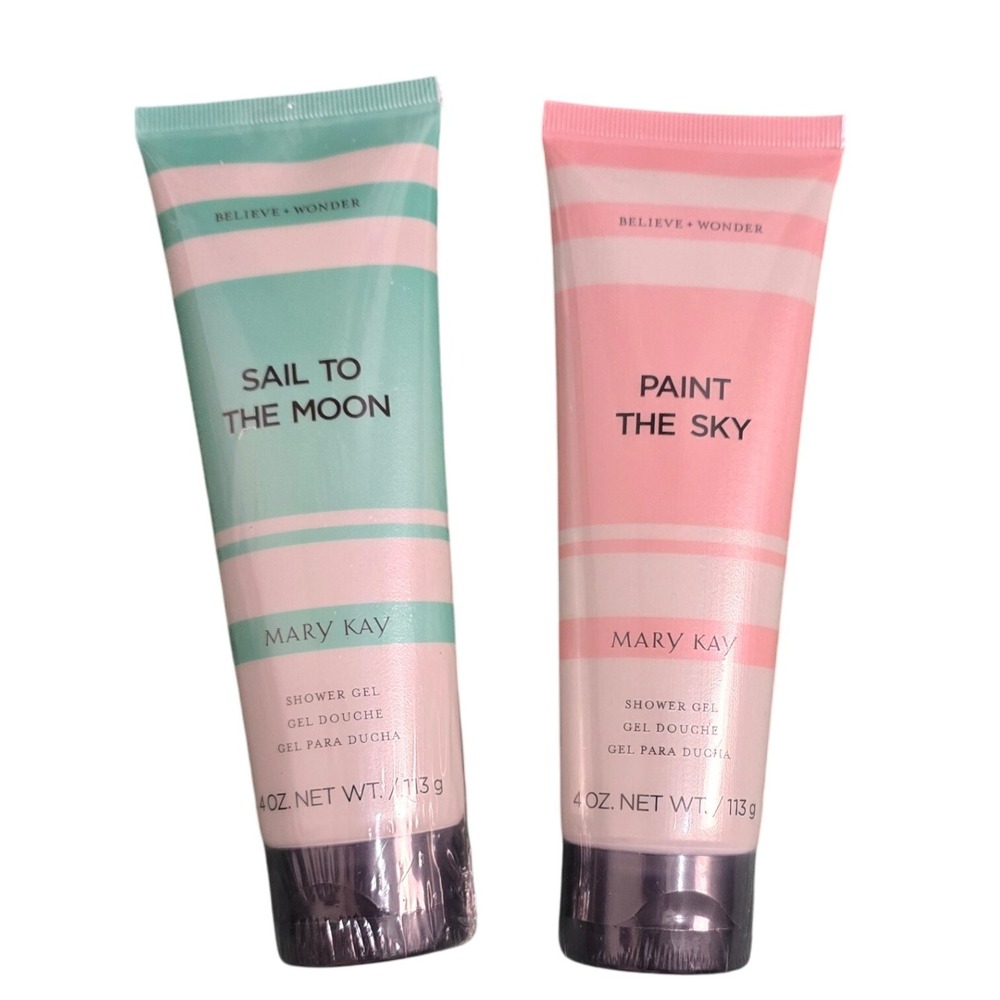 Mary Kay Believe + Wonder Shower Gel Sail To The Moon Paint The Sky 4 oz Set NEW